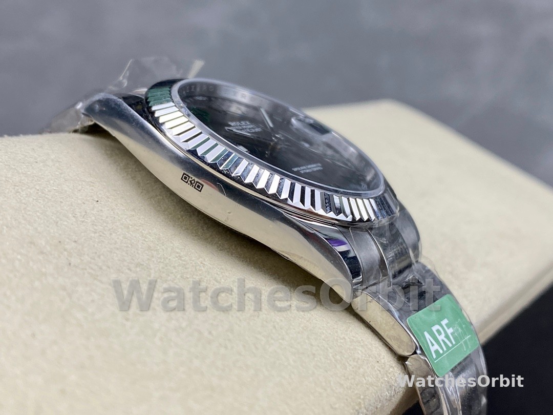 Rolex Datejust m126334 0021 Fluted Bezel Grey Wimbledon Dial 41MM Mens Replica Watch