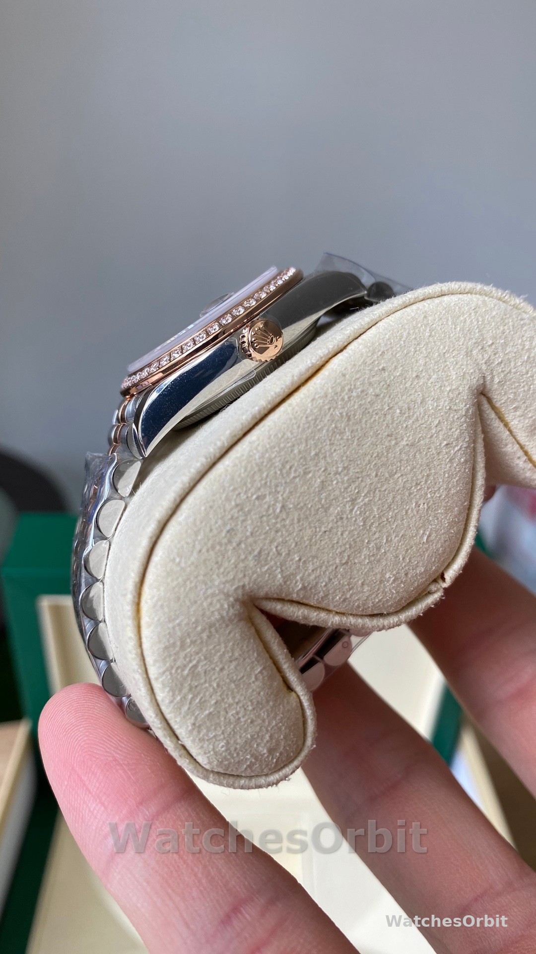 Rolex Datejust Olive Green Diamond Steel & Rose Gold 279381RBR 0007 Lady Watch