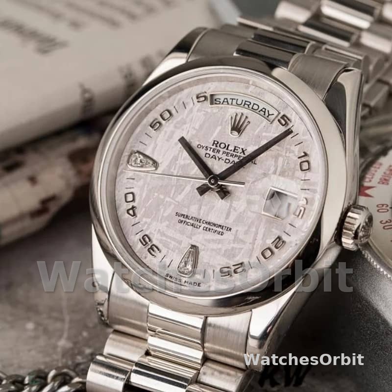 Rolex Day Date 118206 Meteorite Grey Dial 36mm Unisex Replica Watch