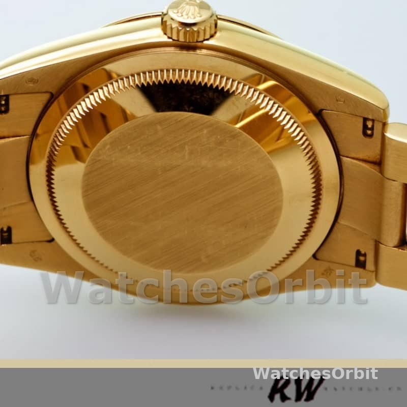 Rolex Day-Date 118208 Black Diamond Dial Yellow Gold 36mm Unisex Replica Watch