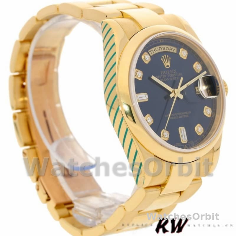 Rolex Day-Date 118208 Blue Diamond Dial 36mm Unisex Replica Watch