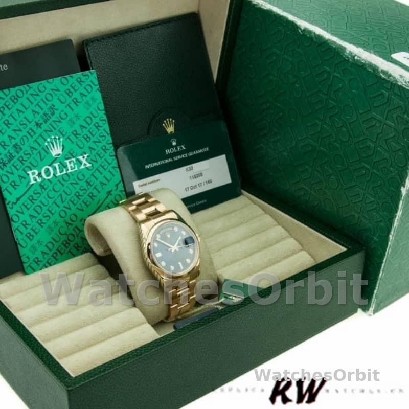 Rolex Day-Date 118208 Blue Diamond Dial 36mm Unisex Replica Watch