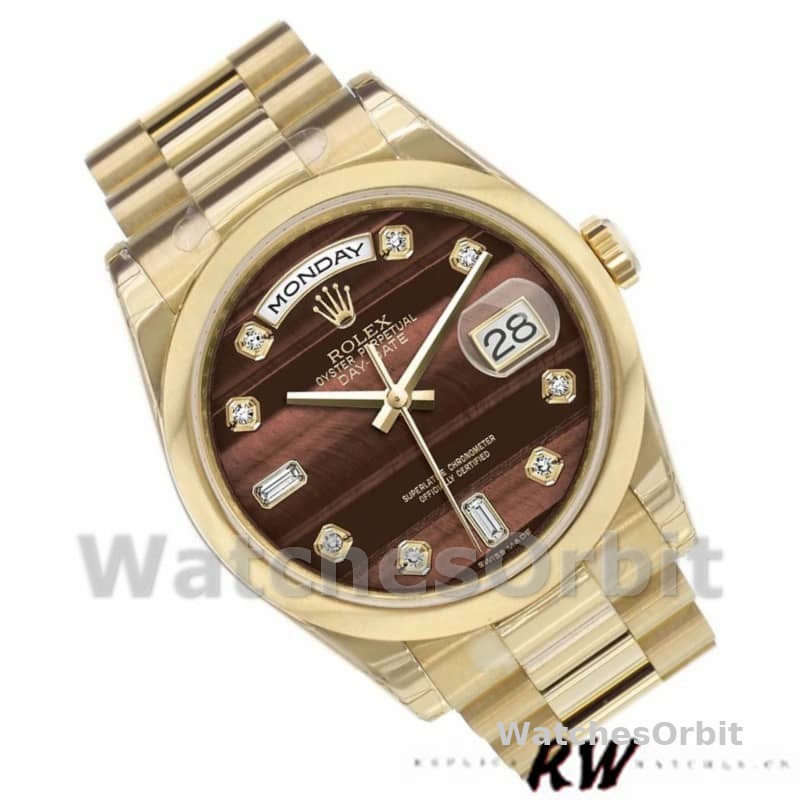 Rolex Day-Date 118208 Bulls Eye Diamonds Dial 36mm Unisex Replica Watch