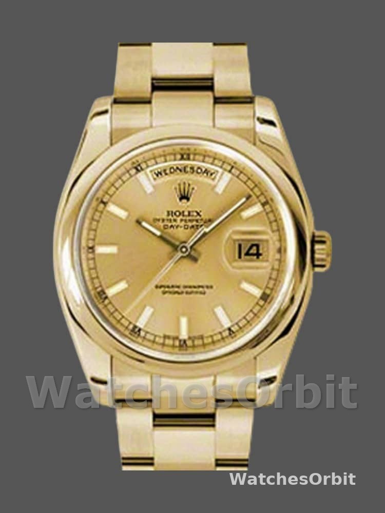 Rolex Day-Date 118208 Champagne Dial 36mm Unisex Replica Watch