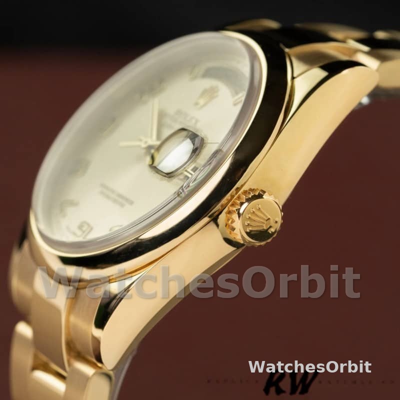 Rolex Day-Date 118208 champagne dial Arabic Numeral Hour Markers 36mm Unisex Replica Watch
