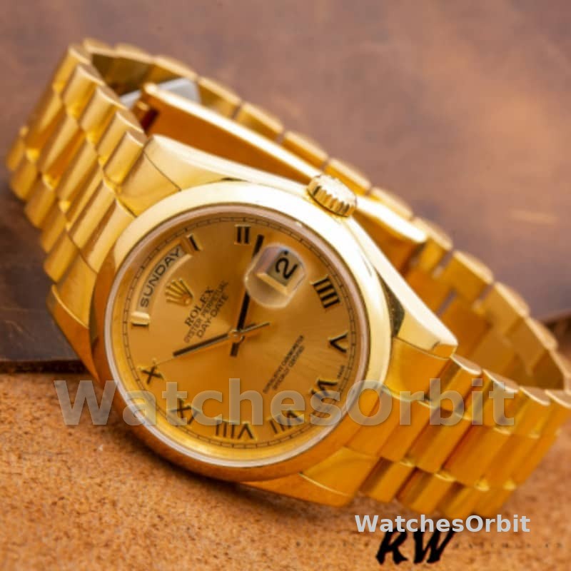 Rolex Day-Date 118208 Champagne Dial Roman Numerals 36mm Unisex Replica Watch