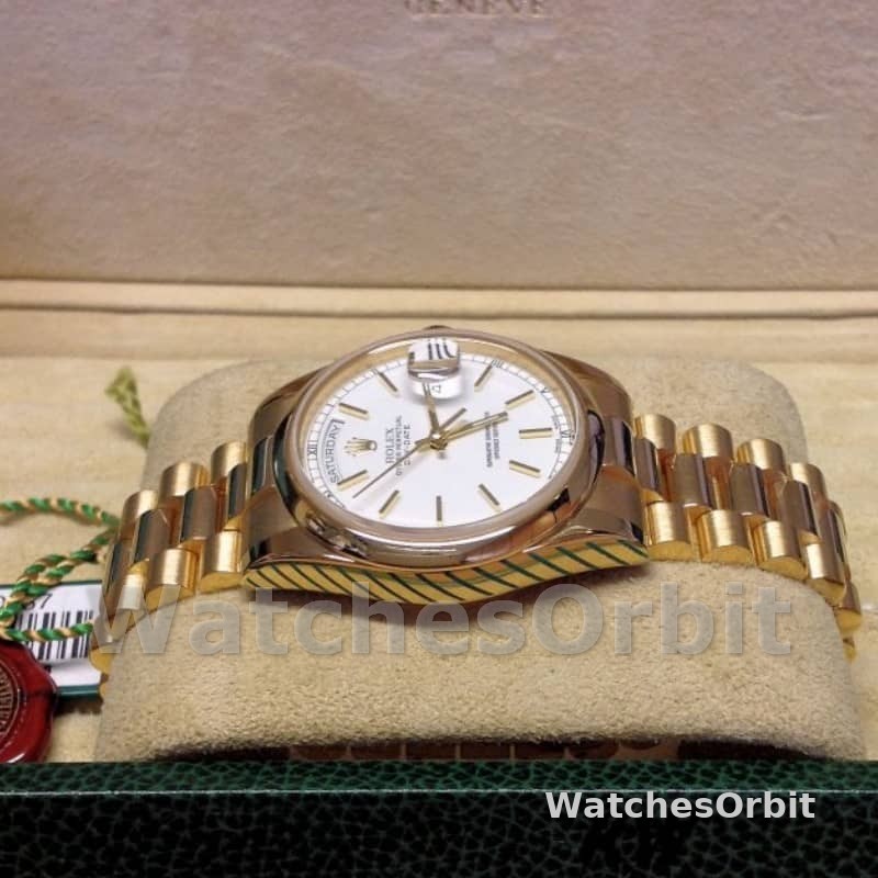 Rolex Day-Date 118208 White Dial 36mm Unisex Replica Watch