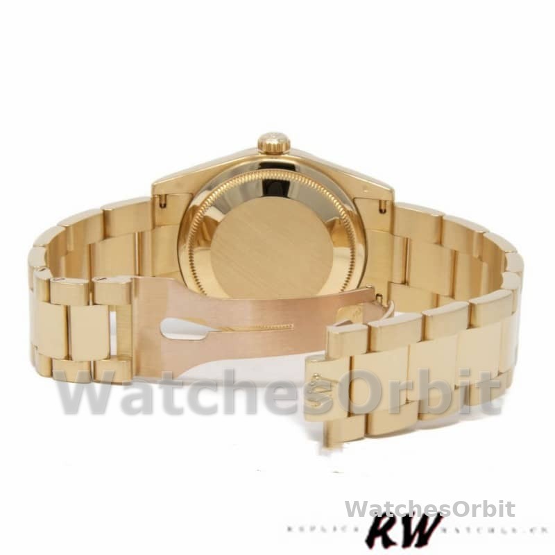 Rolex Day-Date 118208 White Dial Yellow Gold 36mm Unisex Replica Watch
