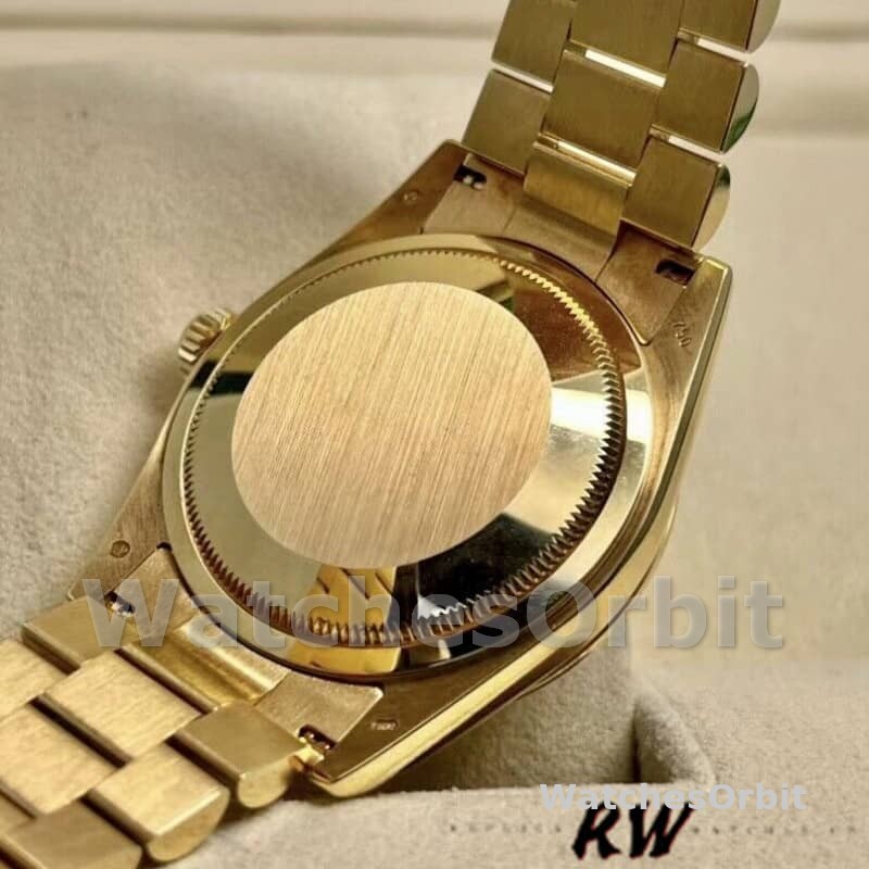 Rolex Day-Date 118208 Yellow Gold Mother of Pearl Diamond Dial 36mm Unisex Replica Watch