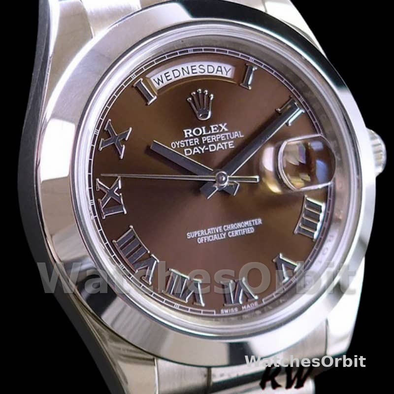Rolex Day-Date 118209 White Gold Chocolate Brown Dial 36mm Unisex Replica Watch