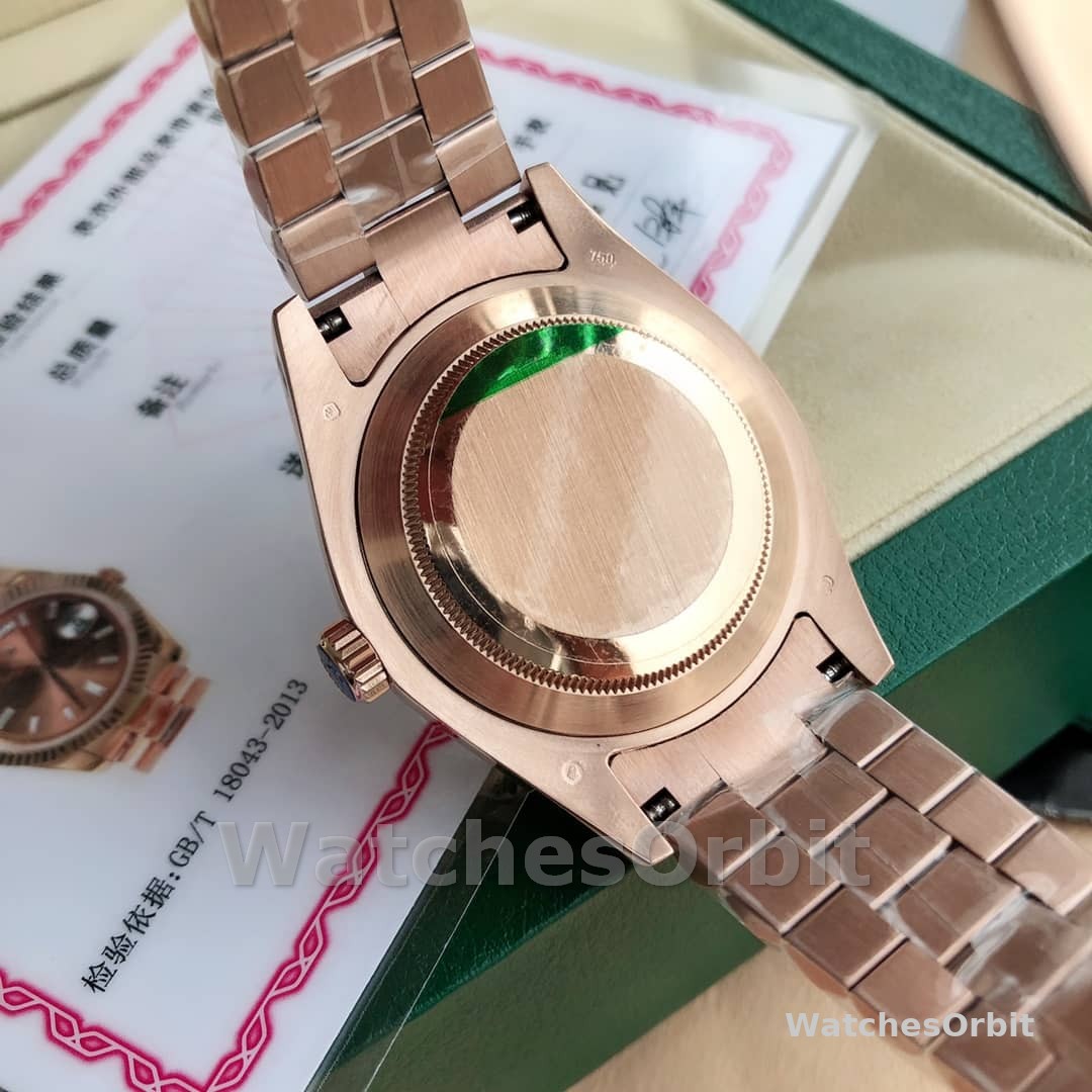 Rolex Day-Date 118235 Everose Gold Case Chocolate Dial 36mm Unisex Replica Watch