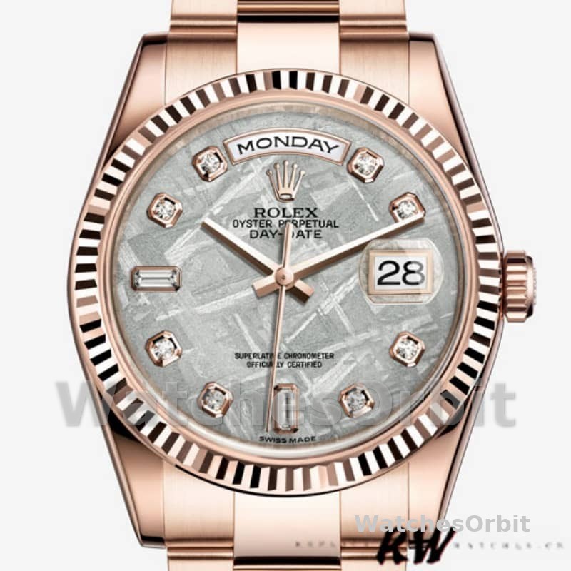 Rolex Day-Date 118235 Meteorite Diamond Dial 36mm Unisex Replica Watch