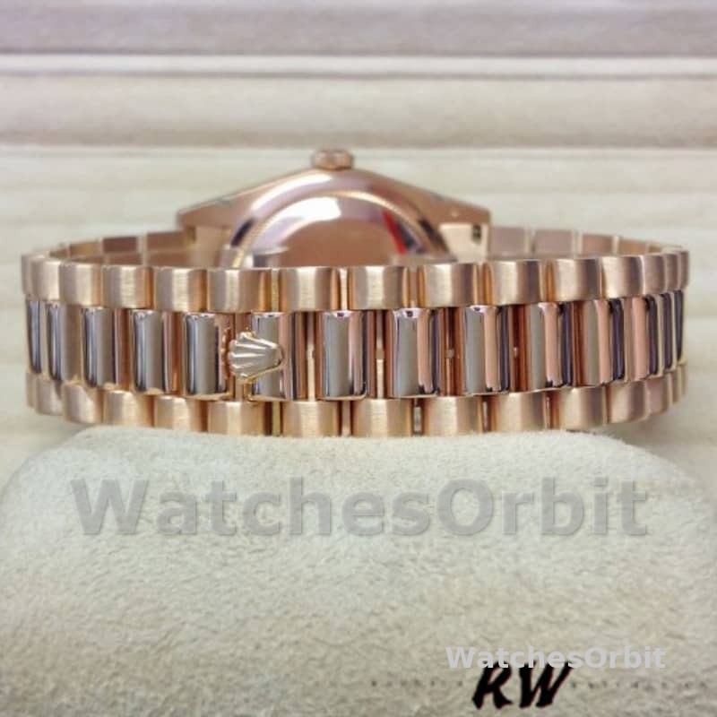 Rolex Day-Date 118235 Pink Roman Numeral dial 36mm Lady Replica Watch