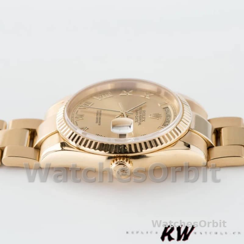 Rolex Day-Date 118238 Champagne Dial Yellow gold 36mm Unisex Replica Watch