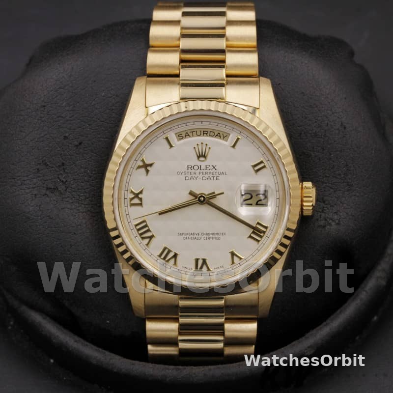 Rolex Day-Date 118238 Ivory Dial Fluted Bezel 36mm Unisex Replica Watch