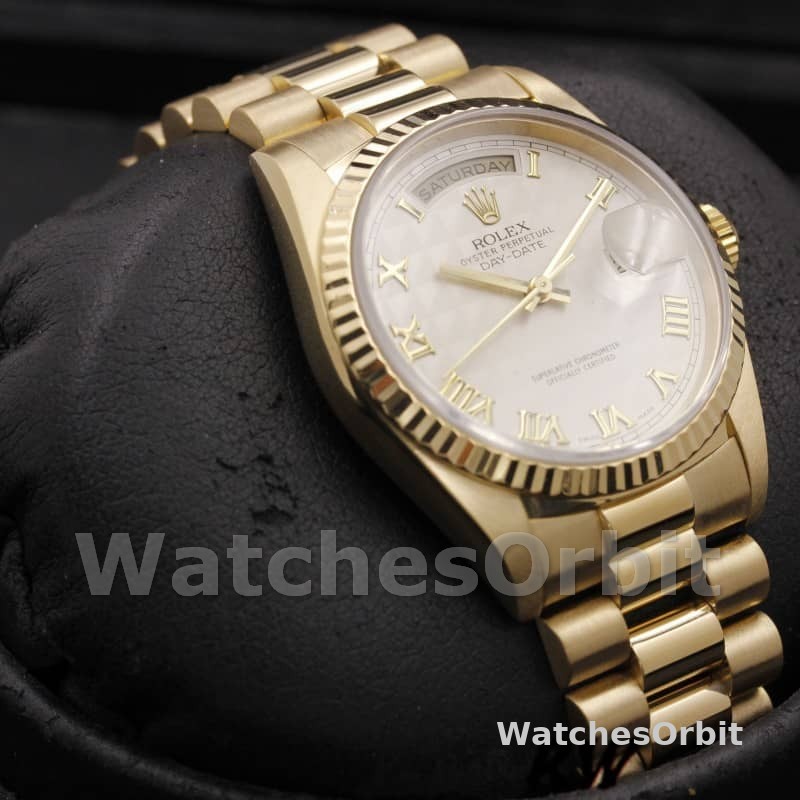 Rolex Day-Date 118238 Ivory Dial Fluted Bezel 36mm Unisex Replica Watch