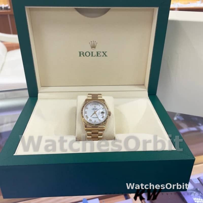 Rolex Day-Date 118238 White Mother of Pearl Roman Dial 36mm Unisex Replica Watch
