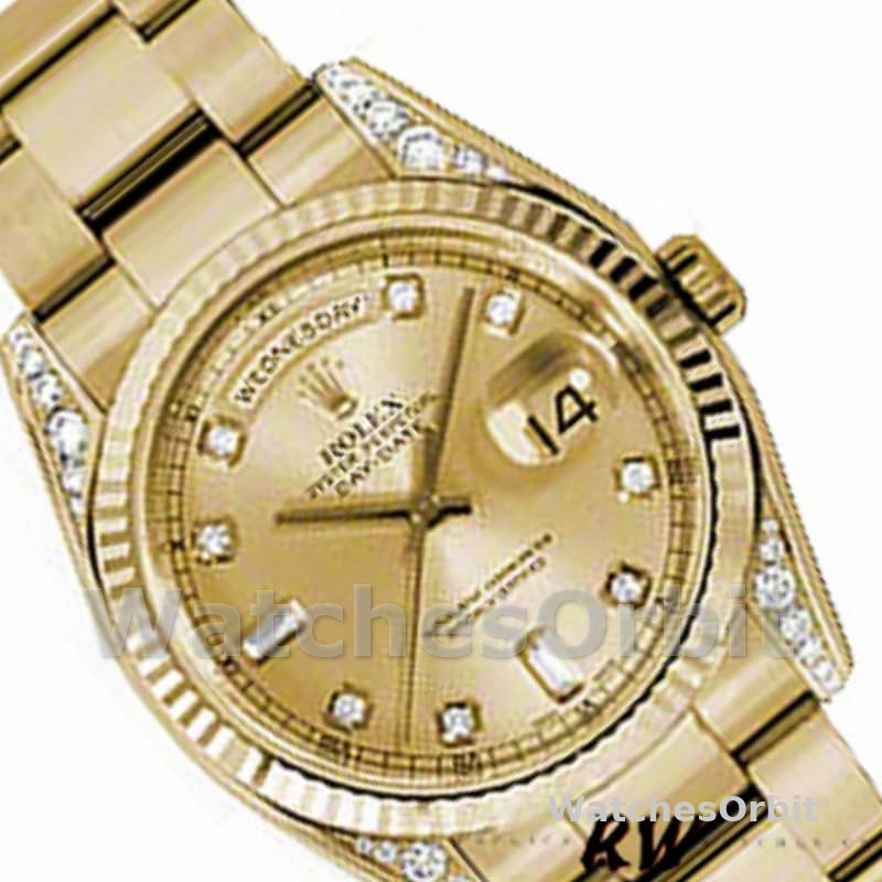 Rolex Day-Date 118338 Champagne Diamonds Dial 36mm Unisex Replica Watch