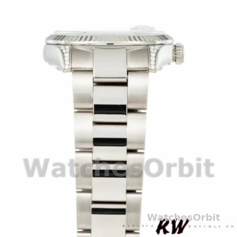 Rolex Day Date 118339 White Gold white Dial Fluted Bezel 36mm Unisex Replica Watch