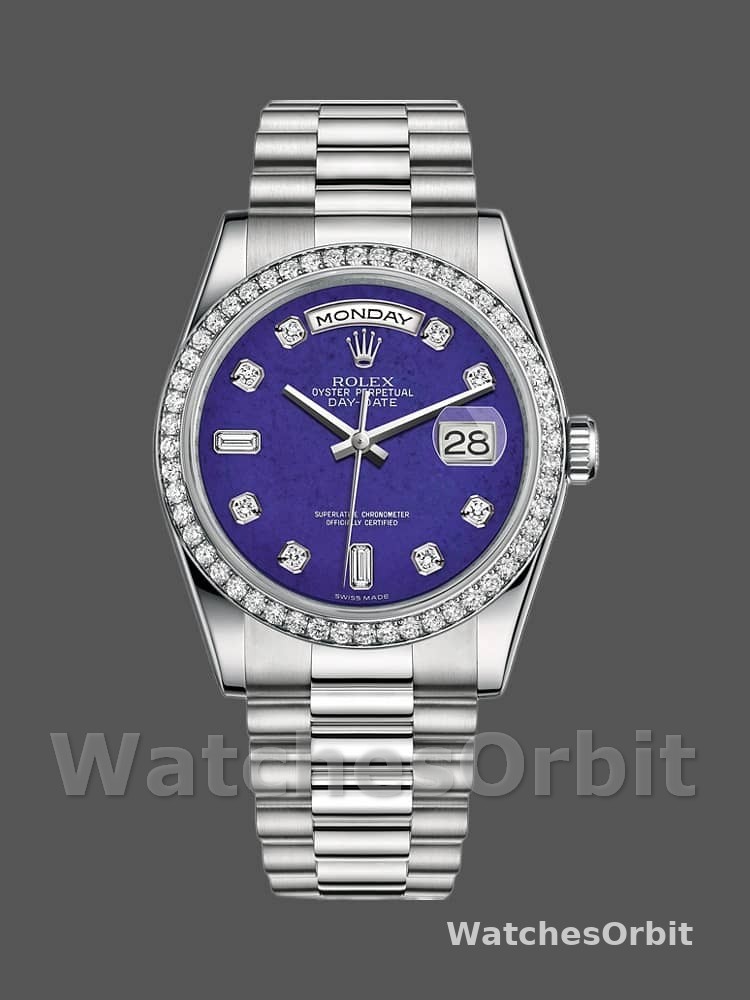 Rolex Day Date 118346 Lapis Lazuli Blue Dial 36mm Unisex Replica Watch