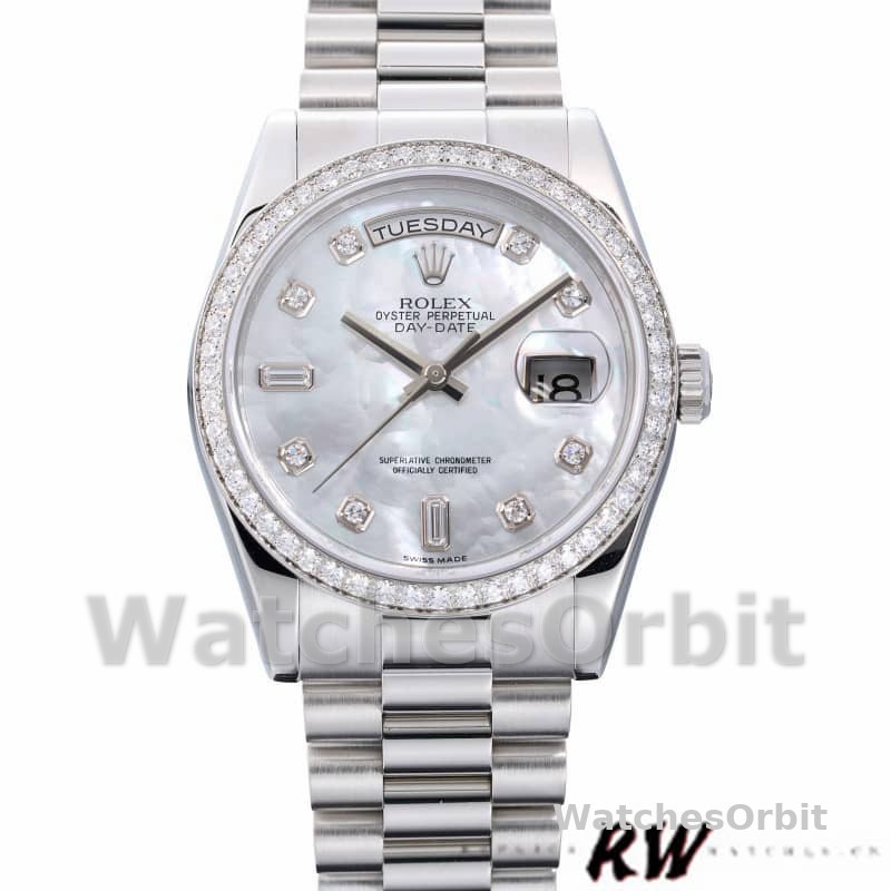 Rolex Day Date 118346 White MOP Dial 36mm Unisex Replica Watch