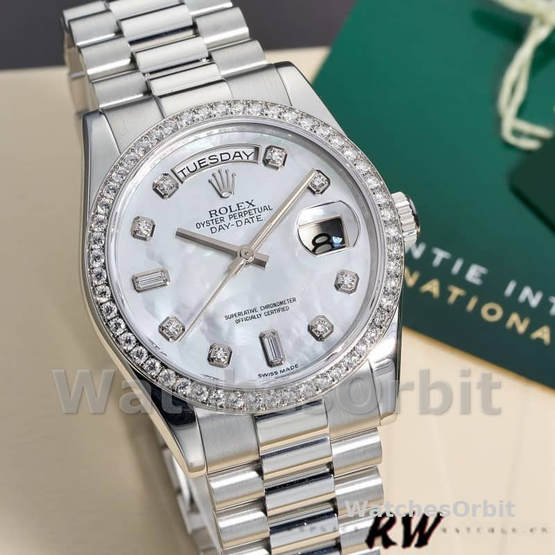 Rolex Day Date 118346 White MOP Dial 36mm Unisex Replica Watch