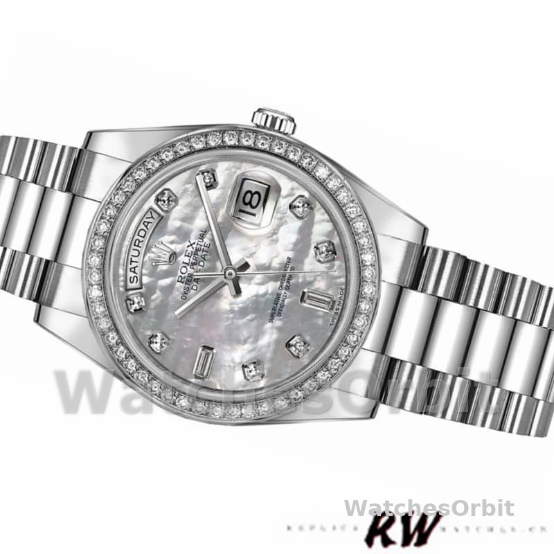 Rolex Day Date 118346 White MOP Dial 36mm Unisex Replica Watch