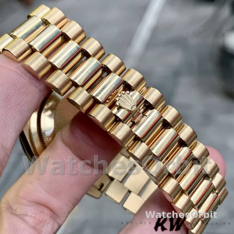 Rolex Day-Date 118388 Champagne Diamond Dial Yellow Gold 36MM Unisex Replica Watch