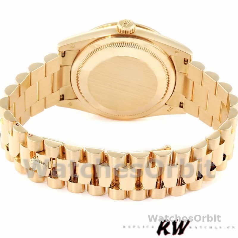 Rolex Day-Date 118388 Yellow Gold Green Enamel Diamond Dial 36MM Unisex Replica Watch