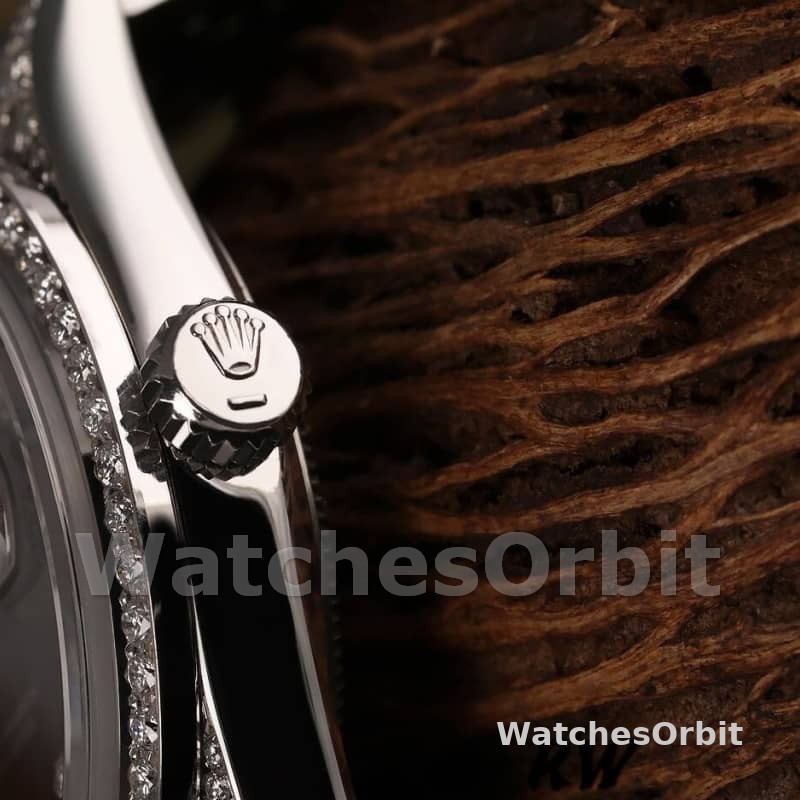 Rolex Day-Date 118389 Diamond Bezel Black Index Dial 36MM Unisex Replica Watch