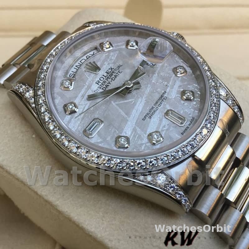 Rolex Day-Date 118389 Meteorite Grey Dial 36MM Unisex Replica Watch