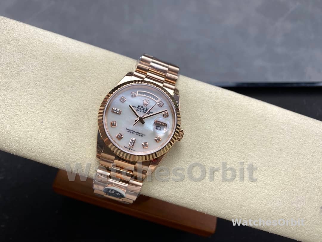 Rolex Day-Date 128235 Everose Gold MOP Dial 36MM Unisex Replica Watch