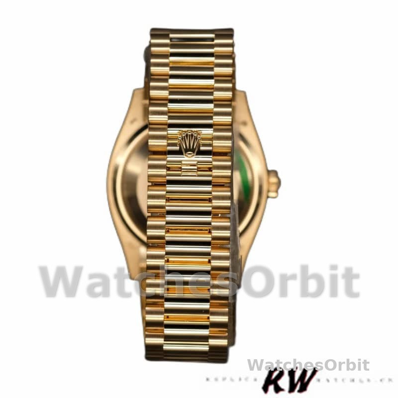 Rolex Day-Date 128238 0008 Fluted Bezel Champagne Diamond Dial 36MM Unisex Replica Watch