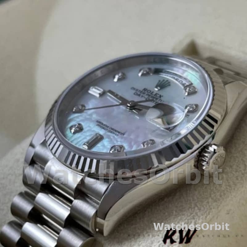 Rolex Day-Date 128239 White Gold Mother of Pearl Dial 36MM Unisex Replica Watch