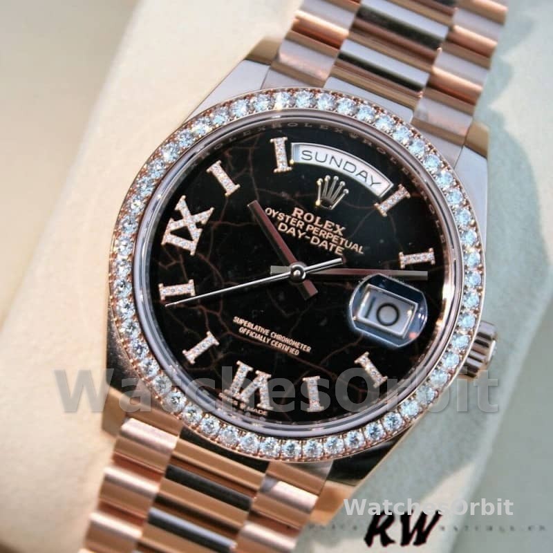 Rolex Day-Date 128345RBR Eisenkiesel dial Everose Gold 36MM Unisex Replica Watch