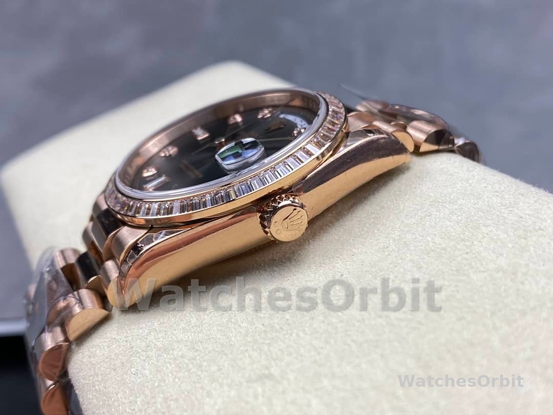 Rolex Day-Date 128345RBR Slate Dial Everose Gold 36MM Unisex Replica Watch