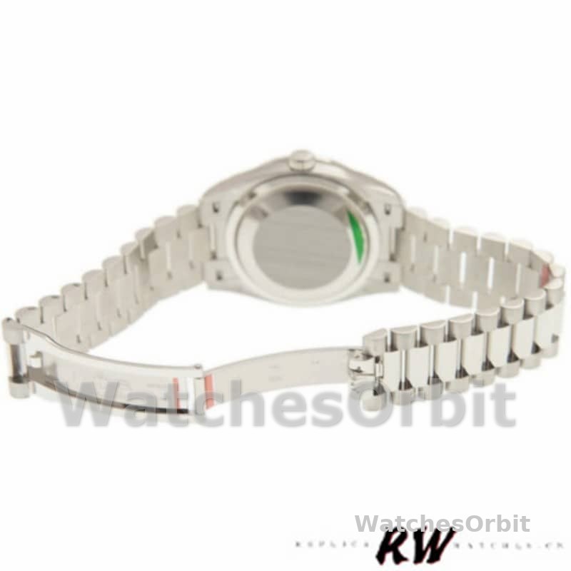 Rolex Day-Date 128349RBR Silver Index Dial Diamond Bezel 36MM Unisex Replica Watch