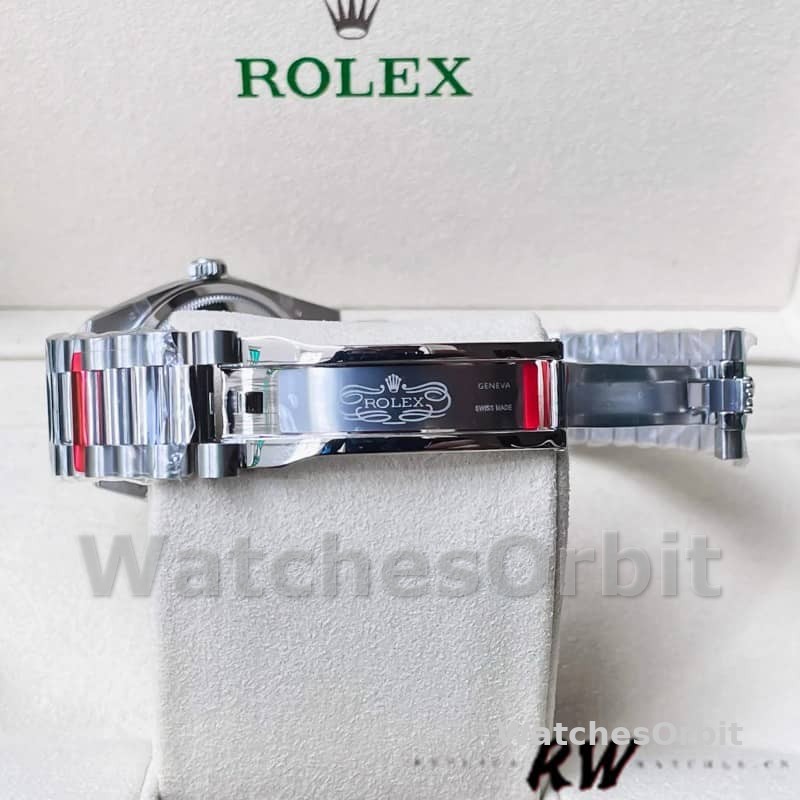 Rolex Day-Date 128349RBR White Roman Dial Diamond Bezel 36MM Unisex Replica Watch