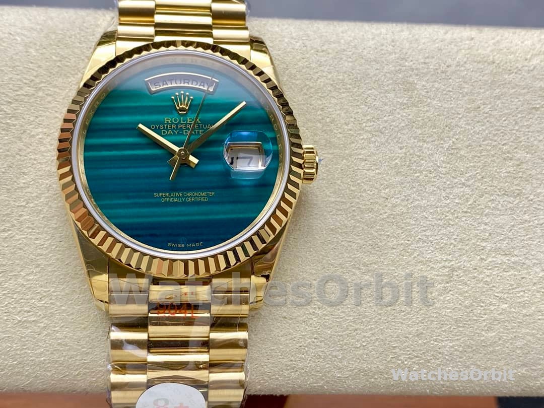 Rolex Day Date 18038 Yellow Gold Tigers Eye Watch