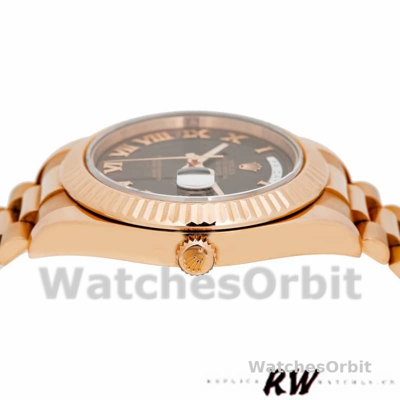 Rolex Day-Date 218235 Chocolate Brown Dial Rose Gold 41MM Mens Replica Watch