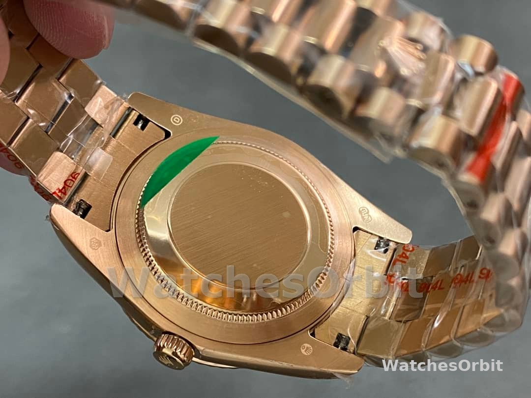 Rolex Day-Date 218235 Diamonds and Rubies Black Dial Rose Gold 41MM Mens Replica Watch