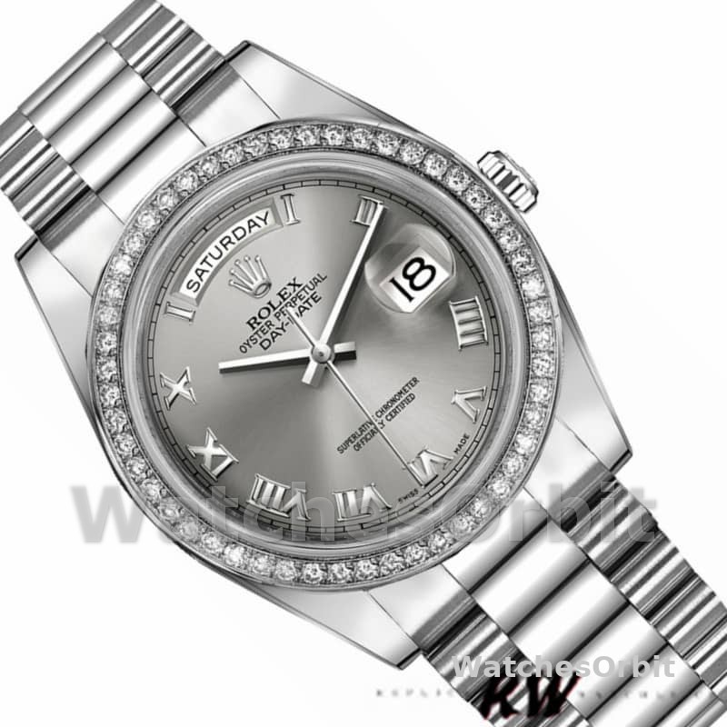 Rolex Day-Date 218349 Rhodium Grey Dial 41MM Mens Replica Watch