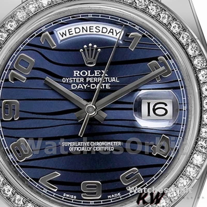 Rolex Day-Date 218349 Wave Blue Dial 41MM Mens Replica Watch