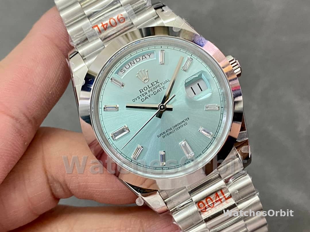 Rolex Day-Date 228206 Ice Blue Dial Platinum 40MM Mens Replica Watch