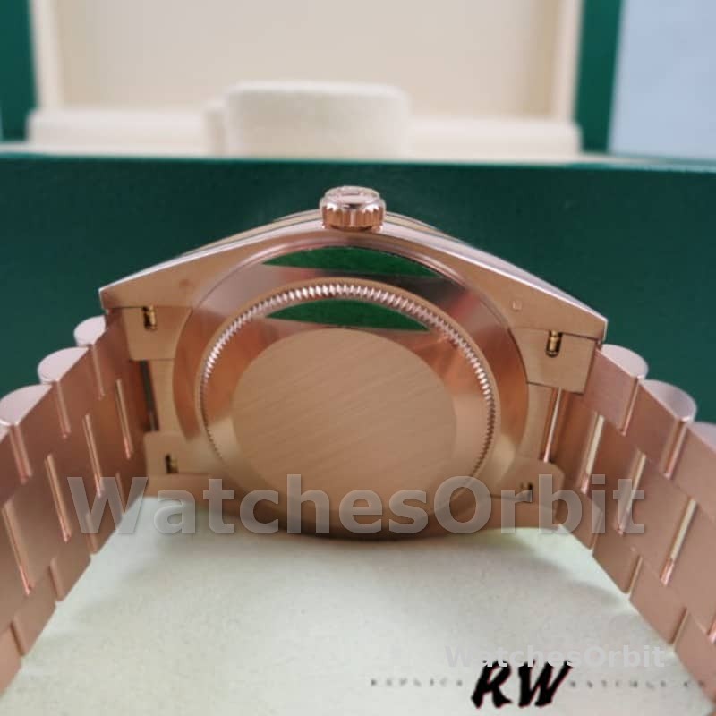 Rolex Day-Date 228345RBR Sundust Stripe Motif Dial Diamond Bezel 40mm Mens Replica Watch