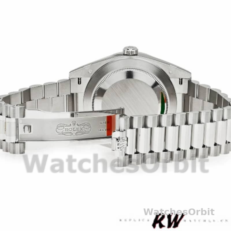 Rolex Day-Date 228396TBR Blue Dial Platinum Diamond Bezel 40mm Mens Replica Watch
