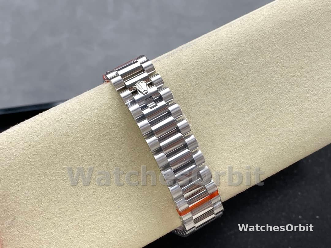 Rolex Day Date 36 Mother of Pearl Dial Diamond Bezel Platinum President m128396tbr 0005