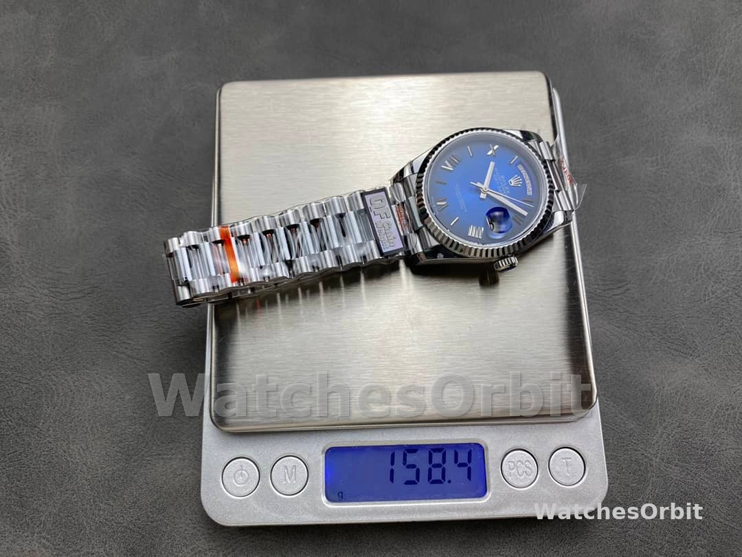 Rolex Day Date 36 White Gold Blue Ombre Dial M128236 0020