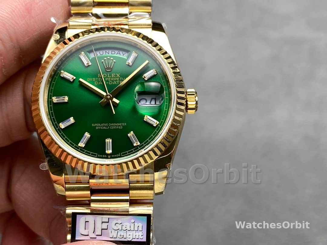 Rolex Day Date 36 Yellow Gold Automatic Green Diamond Dial M128238 0130