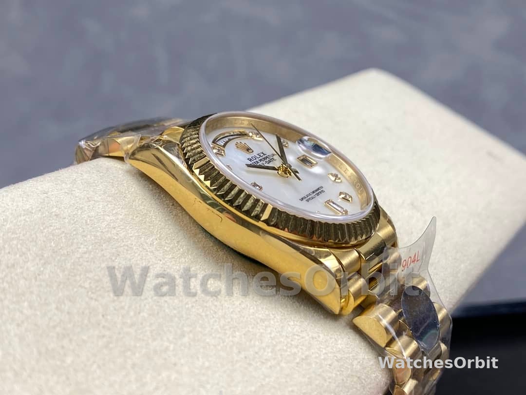 Rolex Day Date 36mm Yellow Gold 128238 0011 MOP Diamond